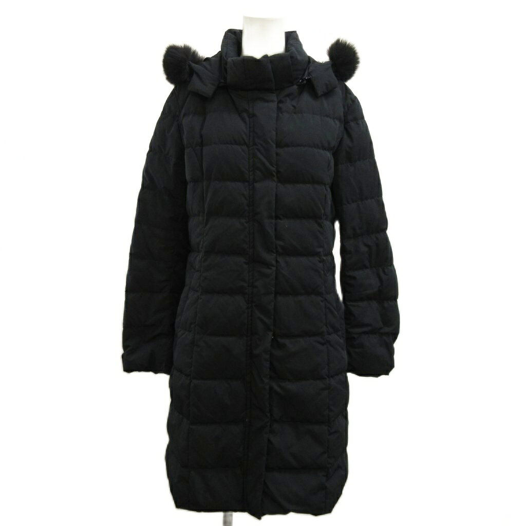 アンタイトル UNTITLED ロングダウンジャケット 上着 2 黒 ブラック フード付き A1153-97608JJ /RN ■ECC006 レディース  260625