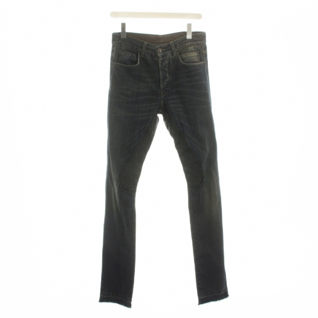 ダークシャドウ DRKSHDW 07AW Exploder Dirty Blue Hybrid Leather Denim レザー切替 デニムパンツ スリム ジーンズ W29 紺 ブルー /YM39 ■GY62 メンズ  260626