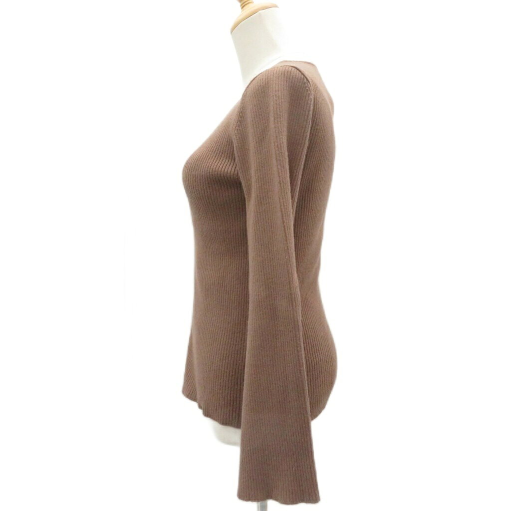 【中古】ミラオーウェン Mila Owen リブニット カットソー 長袖 0 S 茶 Vネック フレアスリーブ /SY20 ■GY75 レディース 【ベクトル 古着】 260714 auc-vector-21117595 ブランド古着の買取販売ベクトル サンプル画像3
