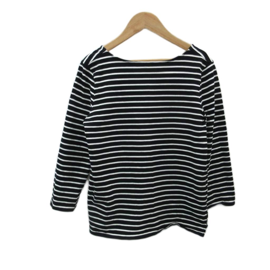【中古】ミラオーウェン Mila Owen Tシャツ カットソー 0 黒 ブラック オフホワイト ボーダー柄 Vネック 七分袖 /HO32 ■GY70 レディース 【ベクトル 古着】 260724 auc-vector-21143942 ブランド古着の買取販売ベクトル サンプル画像2