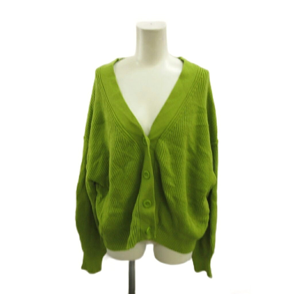 【中古】グローバルワーク GLOBAL WORK カーディガン ニット L 黄緑 Vネック 長袖 ボタン留め /KK ■GY75 レディース 【ベクトル 古着】 260723 auc-vector-21136208 ブランド古着の買取販売ベクトル パッケージ画像