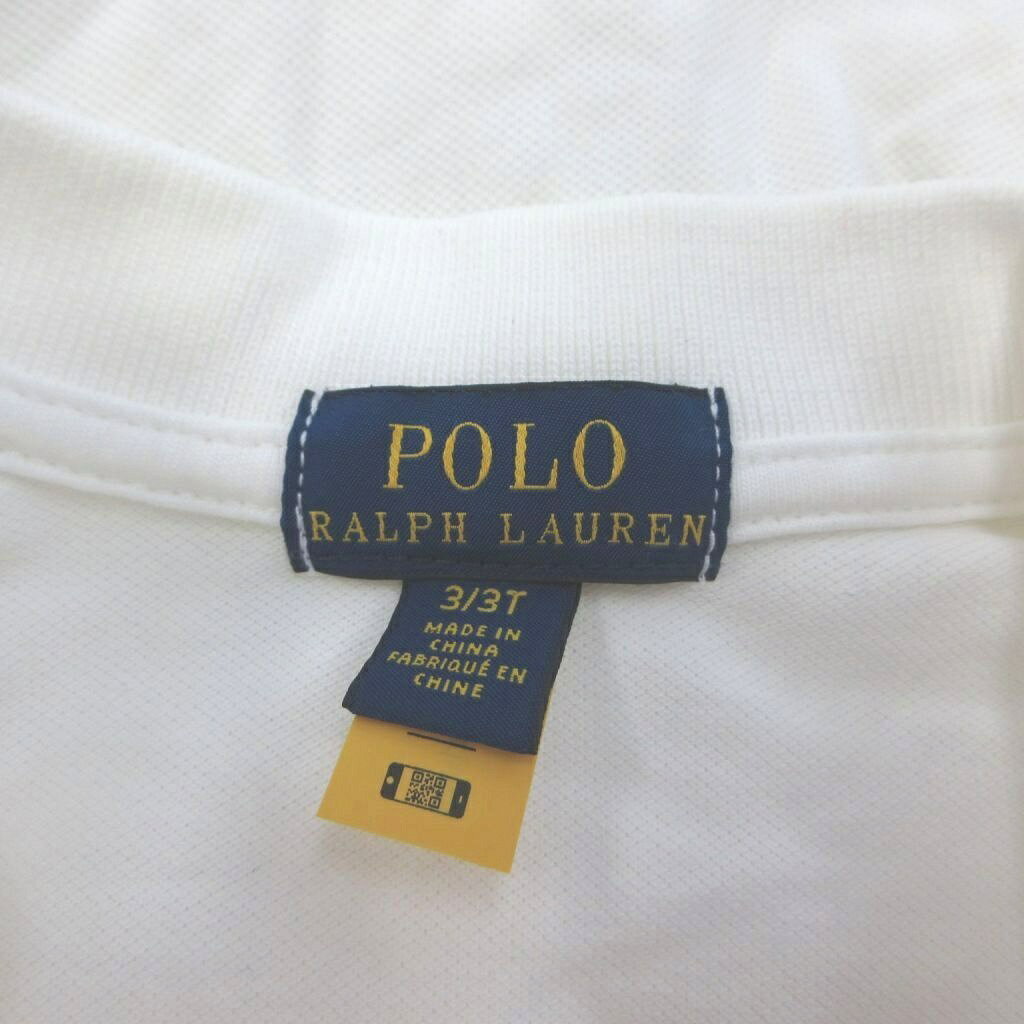 ブランド古着の買取販売ベクトルの【中古】ポロ ラルフローレン POLO RALPH LAUREN ワンピース 100 白 ホワイト ポロ襟 半袖 ロゴ刺繍 /NP ■ECB007 キッズ 【ベクトル 古着】 260731｜アングル3