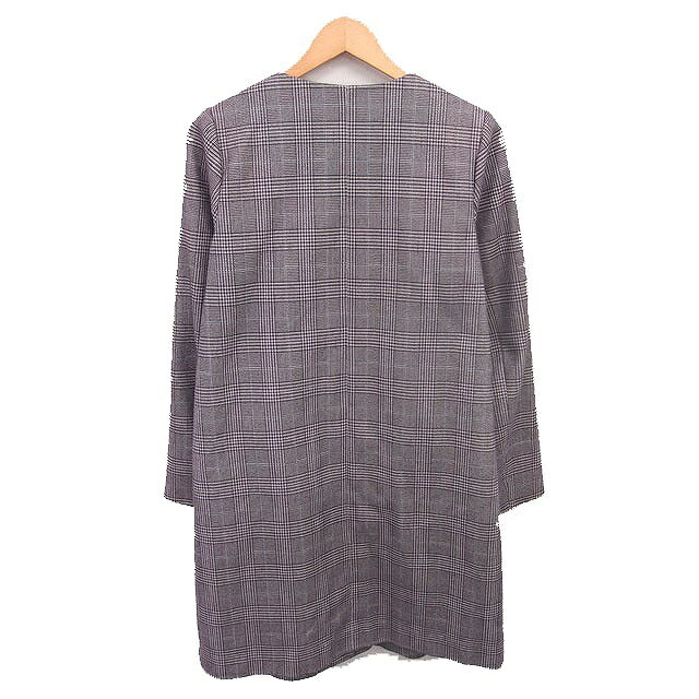 【中古】グローバルワーク GLOBAL WORK WOOLLY TEC ノーカラー コート アウター ミディ丈 千鳥格子 L ベージュ ブラック 薄茶 黒 /TT ■GY75 レディース 【ベクトル 古着】 260806 auc-vector-21166412 ブランド古着の買取販売ベクトル サンプル画像2