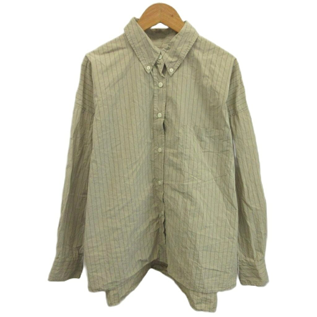 【中古】ミラオーウェン Mila Owen シャツ ストライプ柄 ボタンダウンカラー 長袖 0 ベージュ /NP ■GY70 レディース 【ベクトル 古着】 260829 auc-vector-21235287 ブランド古着の買取販売ベクトル パッケージ画像