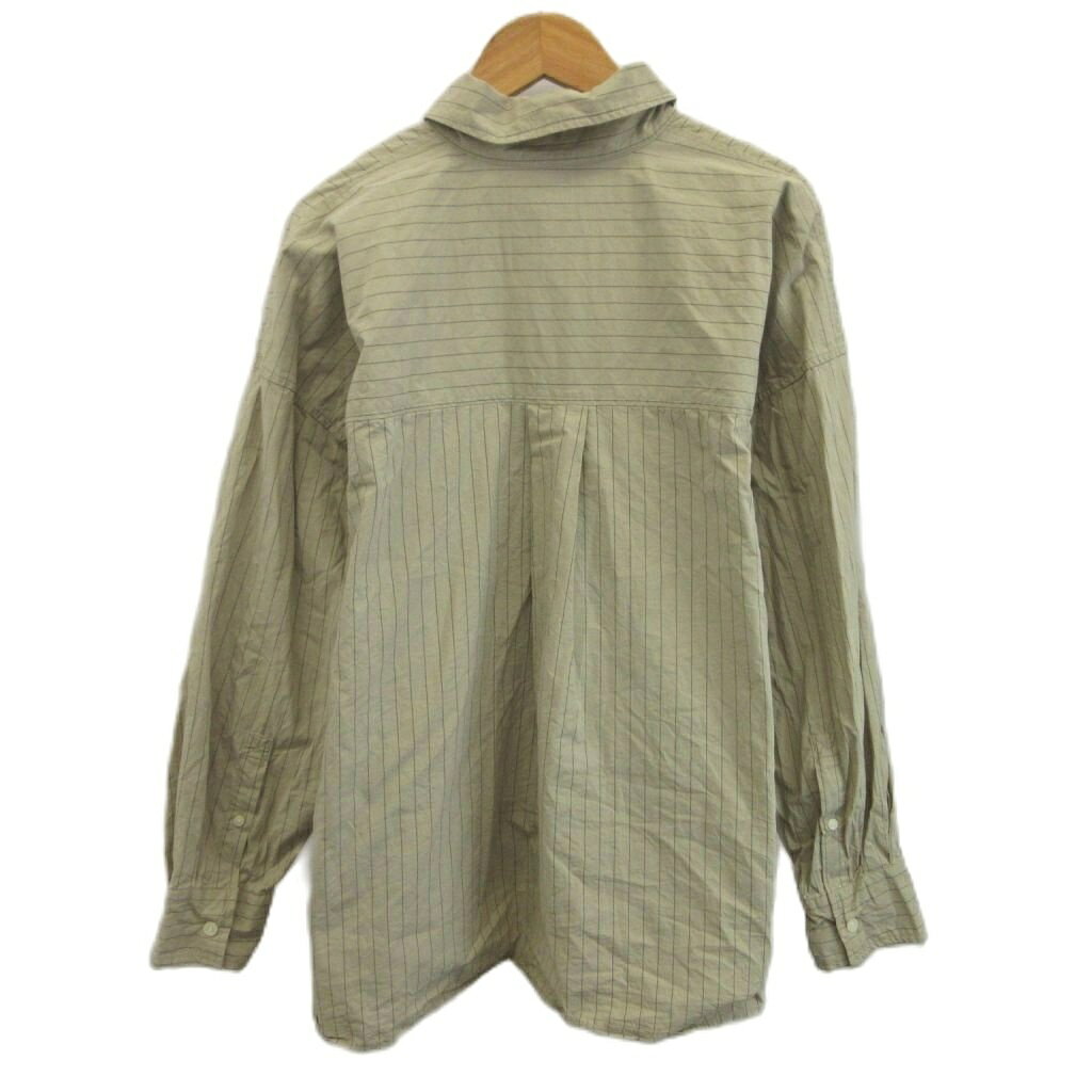 【中古】ミラオーウェン Mila Owen シャツ ストライプ柄 ボタンダウンカラー 長袖 0 ベージュ /NP ■GY70 レディース 【ベクトル 古着】 260829 auc-vector-21235287 ブランド古着の買取販売ベクトル サンプル画像2