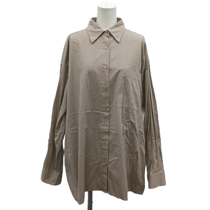 【中古】ミラオーウェン Mila Owen シャツ ビッグシルエット オーバーサイズ 長袖 胸ポケット F モカ /NP ■GY62 レディース 【ベクトル 古着】 260907 auc-vector-21243356 ブランド古着の買取販売ベクトル パッケージ画像