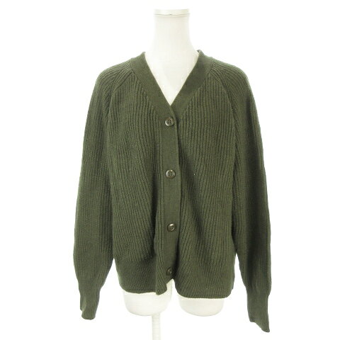 【中古】ミラオーウェン Mila Owen カーディガン F 緑 グリーン カーキ Vネック リブ編み 長袖 /MN31 ■GY75 レディース 【ベクトル 古着】 260925 auc-vector-21293303 ブランド古着の買取販売ベクトル パッケージ画像