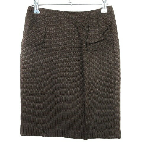 【中古】ボールジー BALLSEY トゥモローランド スカート タイト ひざ丈 バックファスナー タック 薄手 無地 36 茶 ブラウン ボトムス レディース 【ベクトル 古着】 230928