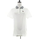 【中古】ランバン スポール LANVIN SPORT スポーツウエア ゴルフウエアシャツ ポロシャツ ステンカラー 半袖 プルオーバー コットン 薄手 ロゴ 刺...