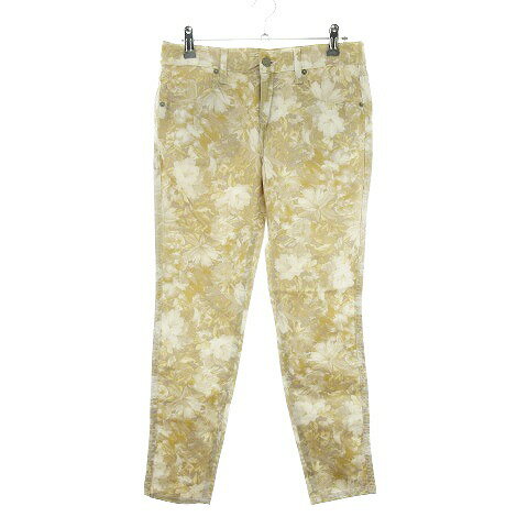 【中古】ユナイテッドアローズ UNITED ARROWS パンツ テーパード ジップフライ コットン 花柄 38 ベージュ 黄 イエロー ボトムス レディース 【ベクトル 古着】 240828 【中古】ユナイテッドアローズ UNITED ARROWS パンツ テーパード ジップフライ コットン 花柄 38 ベージュ 黄 イエロー ボトムス レディース 【ベクトル 古着】 240828