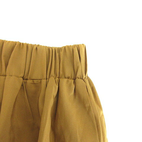 【中古】ナノユニバース nano universe スカート フレア ひざ丈 タック 切替 薄手 無地 ベージュ オレンジ ボトムス /T2 レディース 【ベクトル 古着】 240926