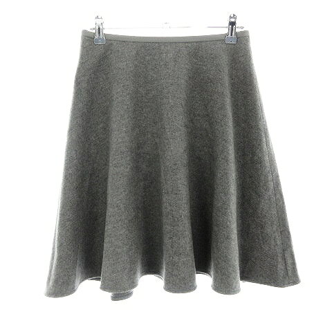 【中古】エムズセレクト m’s select スカート フレア ひざ丈 バックファスナー 厚手 ウール アンゴラ混 無地 38 グレー ボトムス /T2 レディース 【ベクトル 古着】 241008