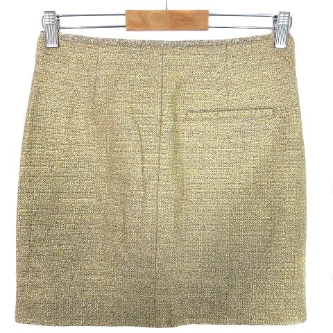 【中古】マカフィー MACPHEE トゥモローランド ツイード スカート タイト ミニ タック 薄手 総柄 36 ベージュ ボトムス /T2 レディース 【ベクトル 古着】 241022 2
