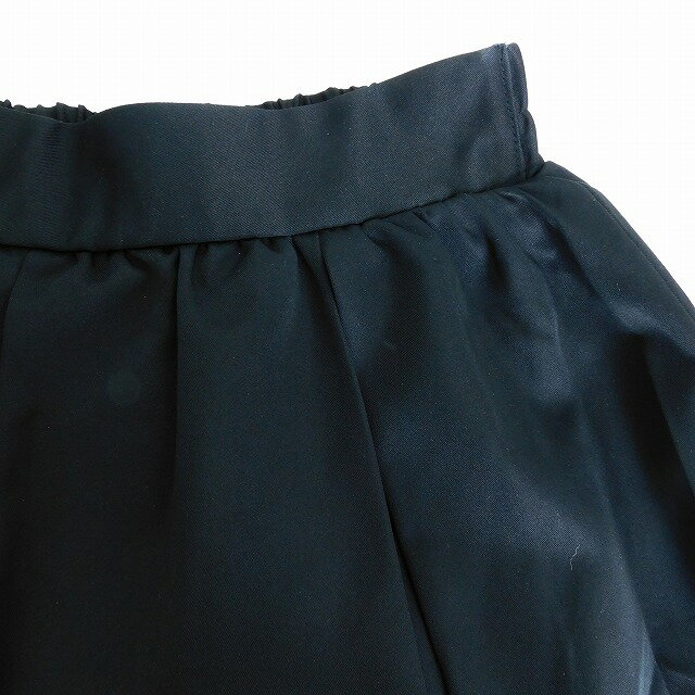 【中古】コルザ COLZA スカート フレア ボックスプリーツ ひざ丈 ウエストゴム 無地 M 黒 ブラック ボトムス /T2 レディース 【ベクトル 古着】 241024