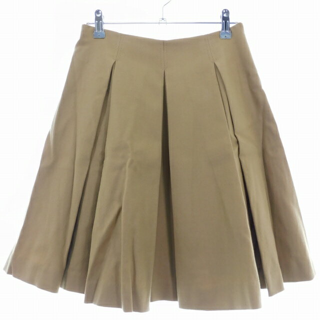 【中古】ストロベリーフィールズ STRAWBERRY-FIELDS フレアスカート ミニ ボックスプリーツ サイドファスナー ウール 無地 2 茶 ブラウン ボトムス /T2 レディース 【ベクトル 古着】 250820