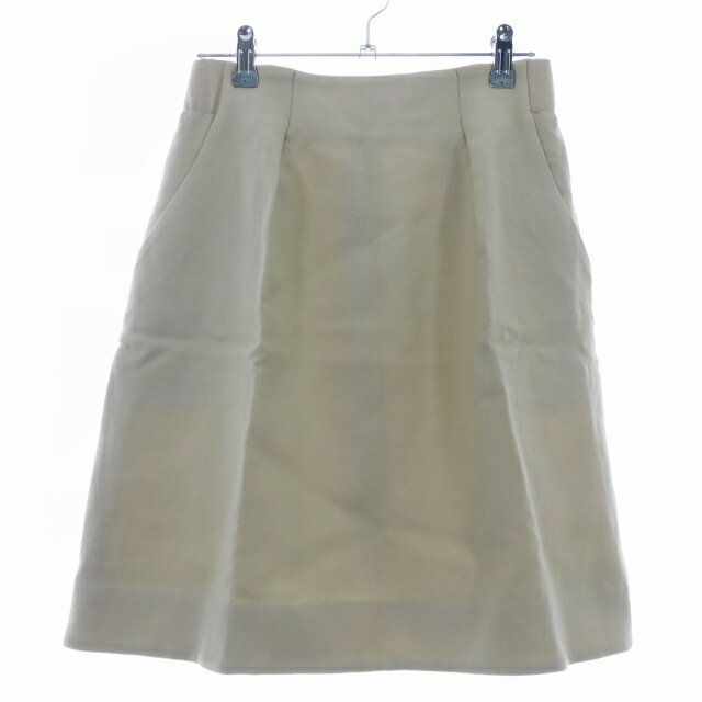 【中古】ストロベリーフィールズ STRAWBERRY-FIELDS タイトスカート ひざ丈 タック バックファスナー ウール 無地 2 ベージュ ボトムス /T2 レディース 【ベクトル 古着】 250821