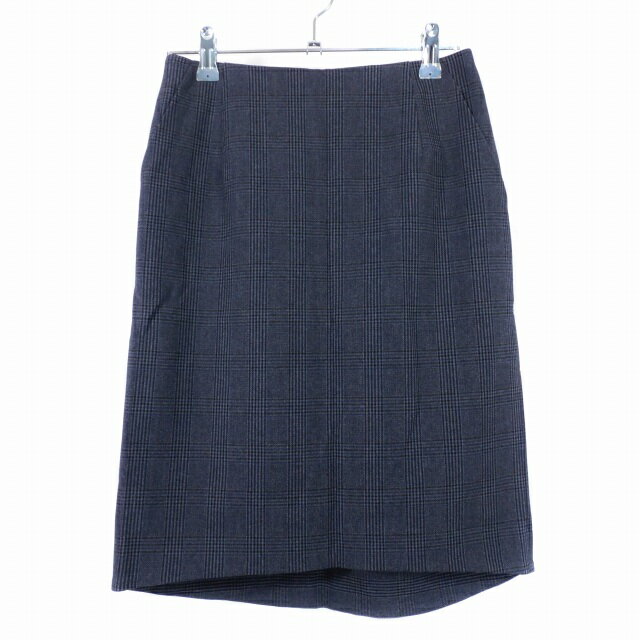 【中古】ストロベリーフィールズ STRAWBERRY-FIELDS タイトスカート ひざ丈 バックファスナー チェック 1 グレー ボトムス /T2 レディース 【ベクトル 古着】 250821
