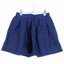 【中古】リトニー Littny キュロット パンツ ショート タック バックファスナー ウール 総柄 S 青 ブルー ボトムス /T2 レディース 【ベクトル 古着】 250908