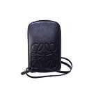 【中古】ロエベ LOEWE マルチファンクショナル ケース スマホーケース ショルダーバッグ アナグラム レザー 黒 ブラック C500R47X01 メンズ 【ベクトル 古着】 231220