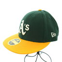 【中古】ニューエラ NEW ERA 59FIFTY AC Collection オークランド・アスレチックス ベースボールキャップ 野球帽 帽子 ロゴ 刺繍 56.8cm 緑 グリーン /TK メンズ 【ベクトル 古着】 240405