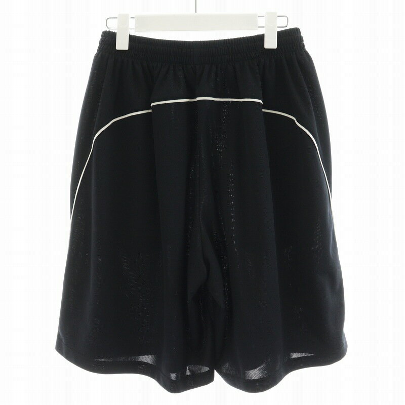 【中古】バレンシアガ BALENCIAGA 24SS UNISEX サッカーシリーズテクニカル ショートパンツ ハーフパンツ 刺繍 ロゴ XXS 黒 ブラック /AN13 メンズ 【ベクトル 古着】 240930
