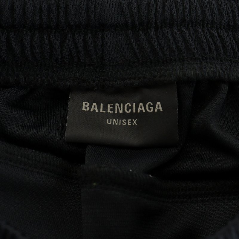 【中古】バレンシアガ BALENCIAGA 24SS UNISEX サッカーシリーズテクニカル ショートパンツ ハーフパンツ 刺繍 ロゴ XXS 黒 ブラック /AN13 メンズ 【ベクトル 古着】 240930