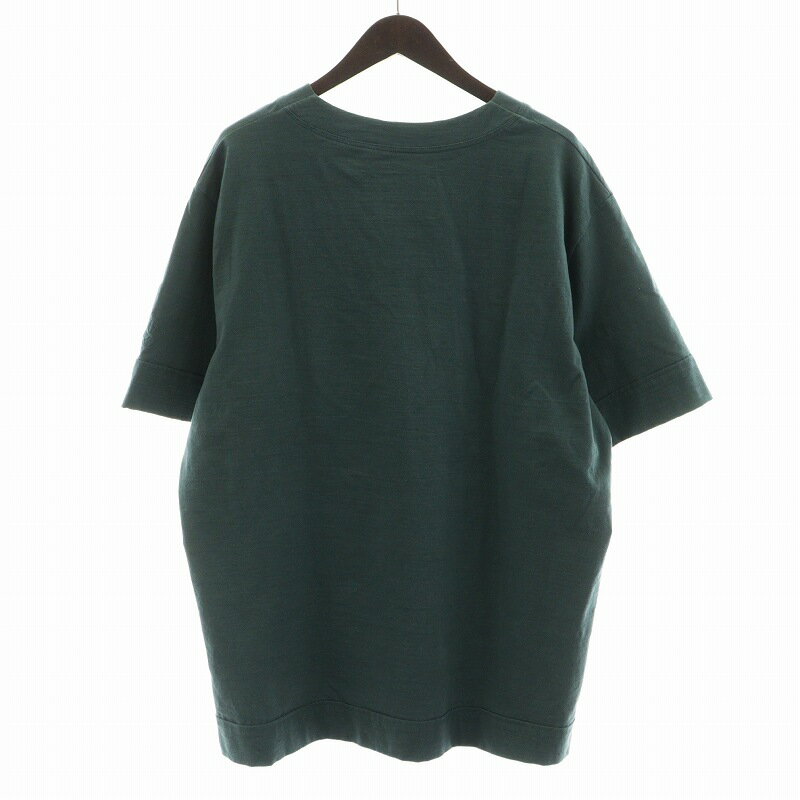【中古】ジルサンダー JIL SANDER VネックTシャツ カットソー 半袖 ロゴ M 緑 グリーン J22GC0107 /AN14 メンズ 【ベクトル 古着】 241009