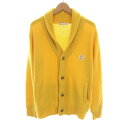 【中古】カシヤージュ CASHYAGE カーディガン ニット ショールカラー 長袖 カシミヤ 48 黄色 CMW-1550 /YM メンズ 【ベクトル 古着】 250214