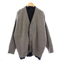 【中古】ラフシモンズ RAF SIMONS 21SS Big ribbed knit cardigan with fabric lining ニットカーディガン...