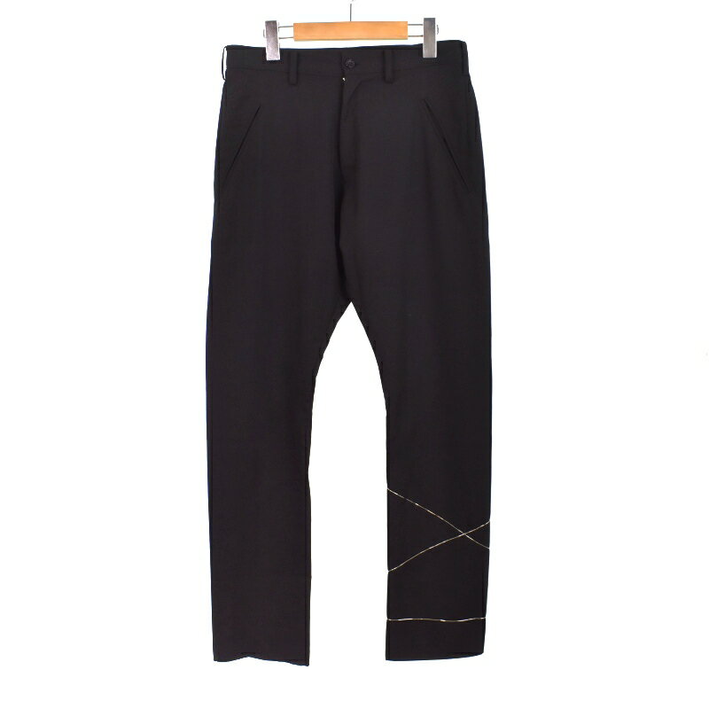 【中古】サルバム sulvam Gabardine silver line pant パンツ スラックス S 黒 ブラック S0-P04-100 メンズ 【ベクトル 古着】 250417