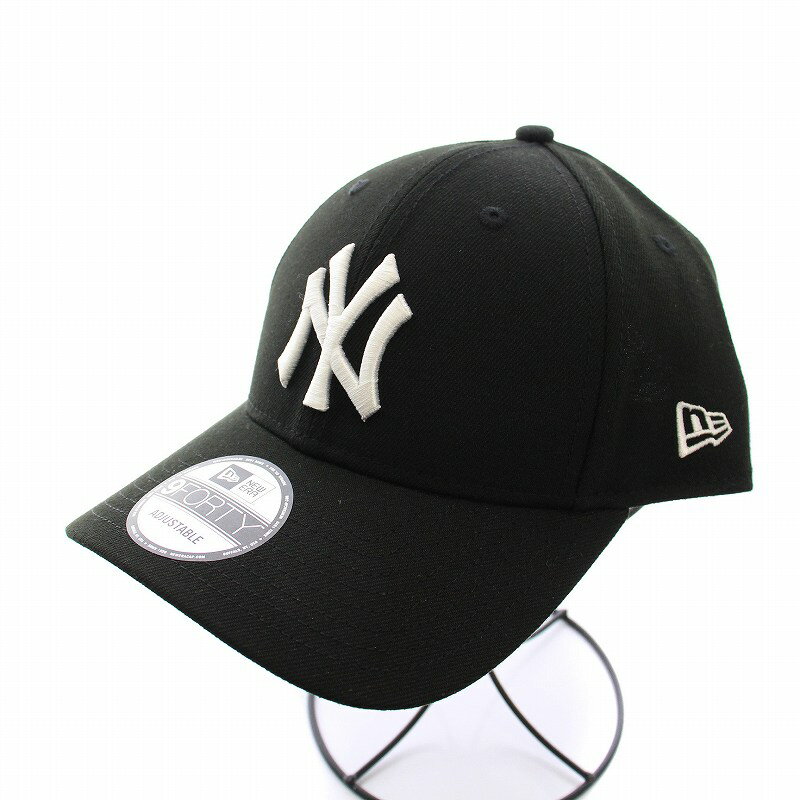 【中古】ニューエラ NEW ERA 9FORTY ニューヨーク ヤンキース キャップ 帽子 ブラック /YM メンズ レディース 【ベクトル 古着】 250421