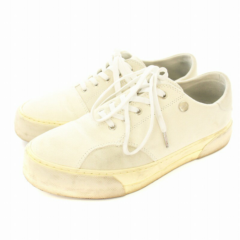 【中古】スラック SLACK WHY NEW YORK スニーカー ローカット スエード US8 26cm 白 ホワイト /KU メンズ 【ベクトル 古着】 250512