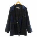 【中古】チルドレン オブ ザ ディスコーダンス Children of THE discordance ヴィンテージウールパッチワーク トレンチコート VINTAGE WOOL PATCH TIELOCKEN JACKET ミドル丈 1 紺 ネイビー 黒 ブラック COTDNYJK-411 /AN28 ☆AA★ メンズ 【ベクトル 古着】 250512