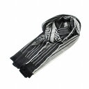 【中古】ヴェルサーチ ヴェルサーチェ VERSACE マフラー ストール フリンジ メデューサ グレカ模様 黒 ブラック グレー /YT メンズ レディース 【...