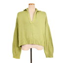 【中古】マウジー MOUSSY PIGMENTDYE SKIPPER スキッパーニット セーター F 緑 グリーン 010EAS70-6570 レディース 【ベクトル 古着】 250714