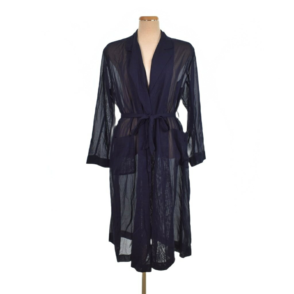 【中古】6 ROKU BEAUTY YOUTH B Y ロク ビューティーアンドユース SUKE COAT ガウンコート ロング コットン 36 紺 ネイビー 8625-260-0172 レディース 【ベクトル 古着】 250818