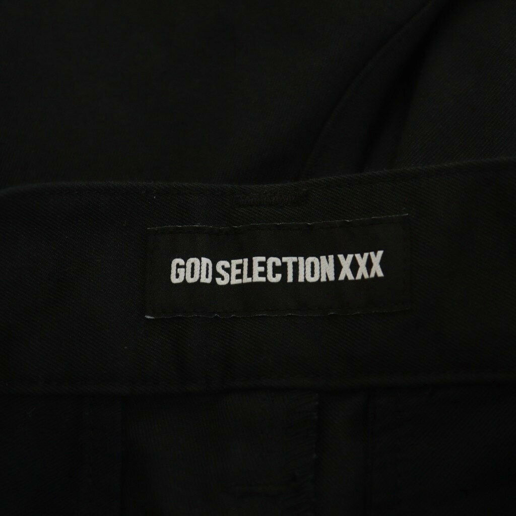 【中古】ゴッド セレクション トリプルエックス GOD SELECTION XXX パンツ ジッパーフライ ロゴ 刺繍 ロールアップ S 黒 ブラック /AN30 メンズ 【ベクトル 古着】 251010