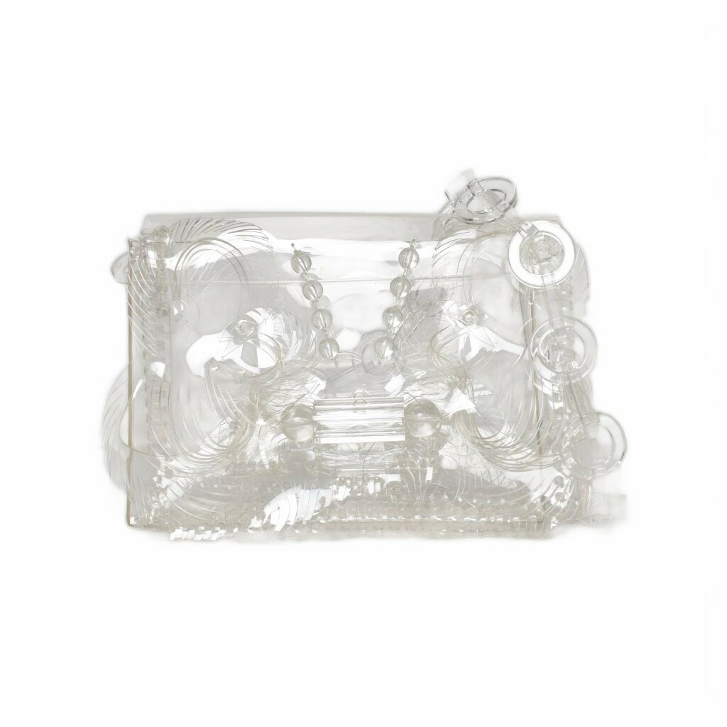 【中古】マメクロゴウチ Mame Kurogouchi トランスペアレントスカルプチャラルミニチェーンバッグ PVC..