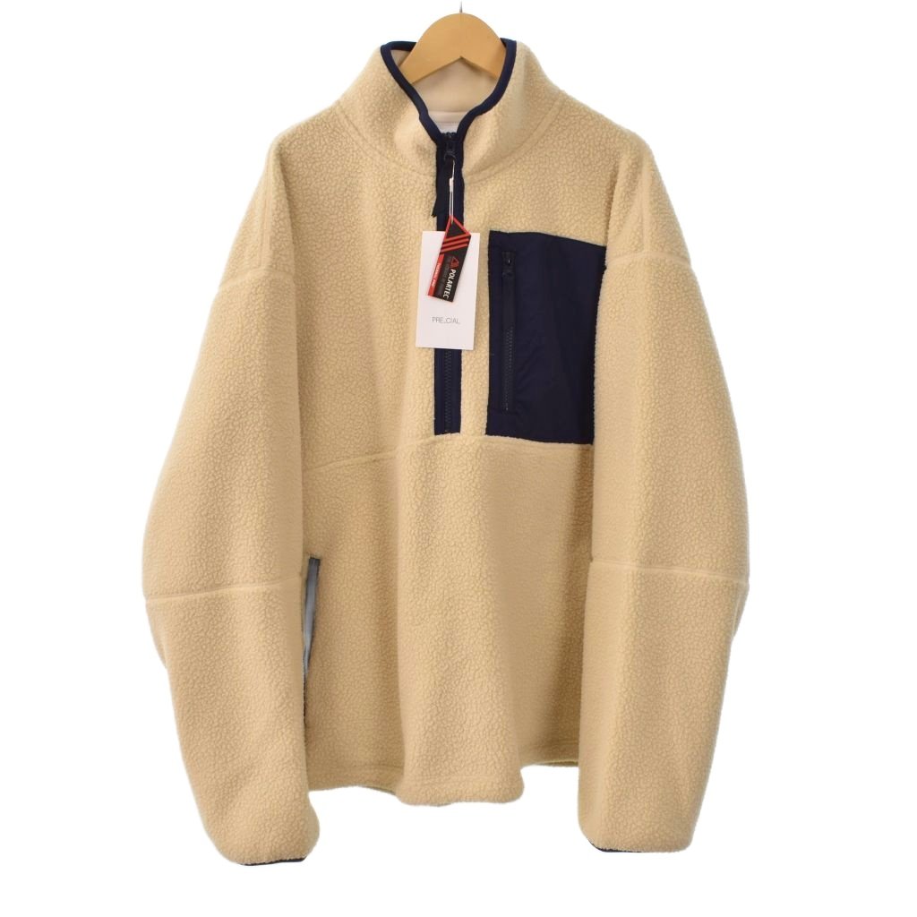 未使用品 プレシャル PRE_CIAL POLARTEC HEAVY BOA FLEECE PULLOVER ポーラテック ヘビーボアフリース プルオーバー ジャケット 1 ベージュ PRE23-70003 ☆AA★ メンズ  260121