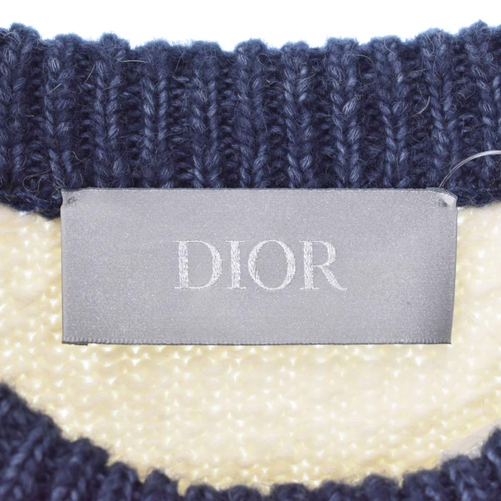 ブランド古着の買取販売ベクトルの【中古】クリスチャンディオール Christian Dior デニムティアーズ DENIM TEARS 23AW フロントロゴ ニット セーター XL アイボリー 393M652AT657 ☆AA★ メンズ 【ベクトル 古着】 260122｜アングル3