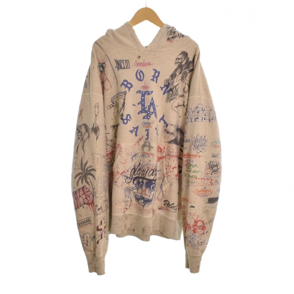 セントマイケル SAINTMICHAEL 24SS BR_HOODIE/LA パーカー フーディー 総柄 XL ベージュ SM-YS8-0000-C11 ☆AA★ メンズ  260303