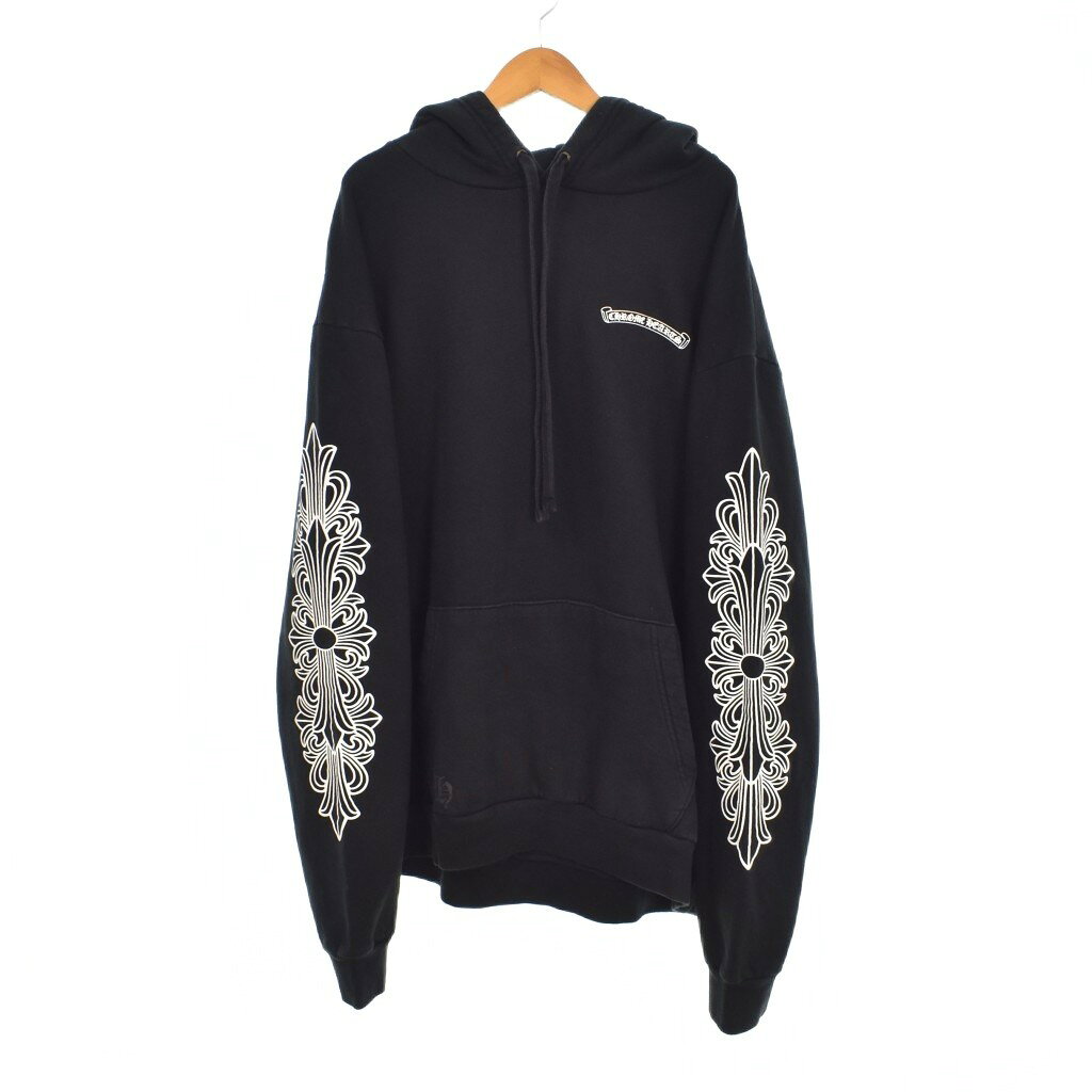 【中古】クロムハーツ CHROME HEARTS Dagger Eye Chart ダガー アイチャート パーカー フーディー プルオーバー L 黒 ブラック ☆AA★ メンズ 【ベクトル 古着】 260824