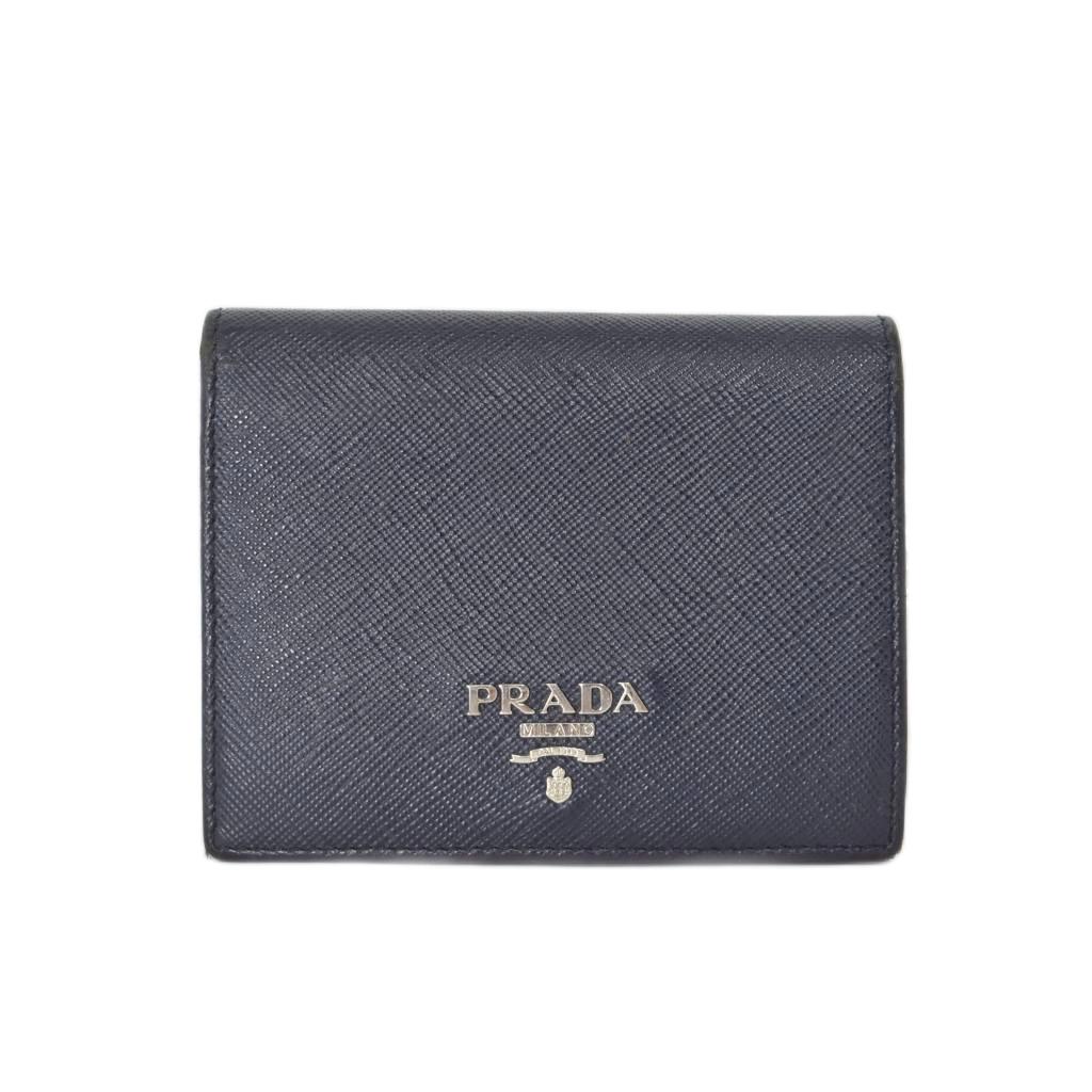 楽天市場】プラダ prada ネイビー 二つ折りの通販