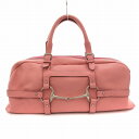 【中古】ADMJ アクセソワ Accessoires De Mademoiselle ボストンバッグ ハンドバッグ トート 革 レザー ピンク /UO ■GY0...