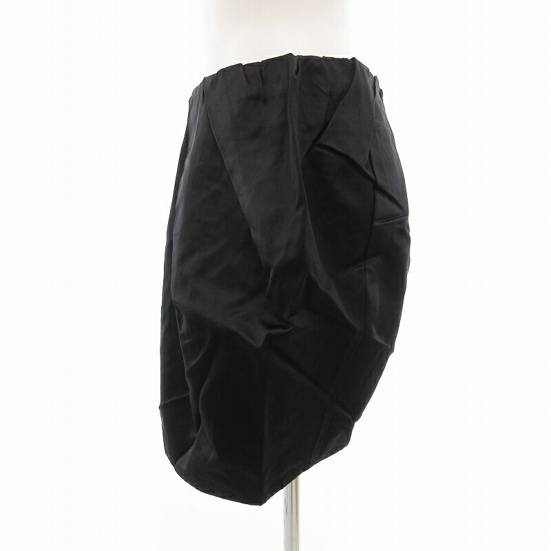 【中古】ドゥロワー Drawer 美品 ミニスカート タック タイト 絹 シルク混 36 S 黒 ブラック ■GY03 /VU◇ 0214 レディース 【ベクトル 古着】 250214