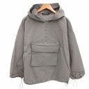【中古】ザラ ZARA アノラックパーカー フーディー プルオーバー ハーフジップ ナイロン グレー /TZ メンズ 【ベクトル 古着】 241209