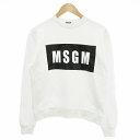 【中古】エムエスジーエム MSGM PANEL SWEAT SHIRT スウェット トレーナー ビッグロゴ 長袖 M 白 ホワイト 2741MDM96 /VU● 0115 レディース 【ベクトル 古着】 250115