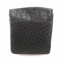 【中古】ショルダーバッグ ハンドバッグ 2WAY オーストリッチ レザー 黒 ブラック /UO ■GY99 レディース 【ベクトル 古着】 250215