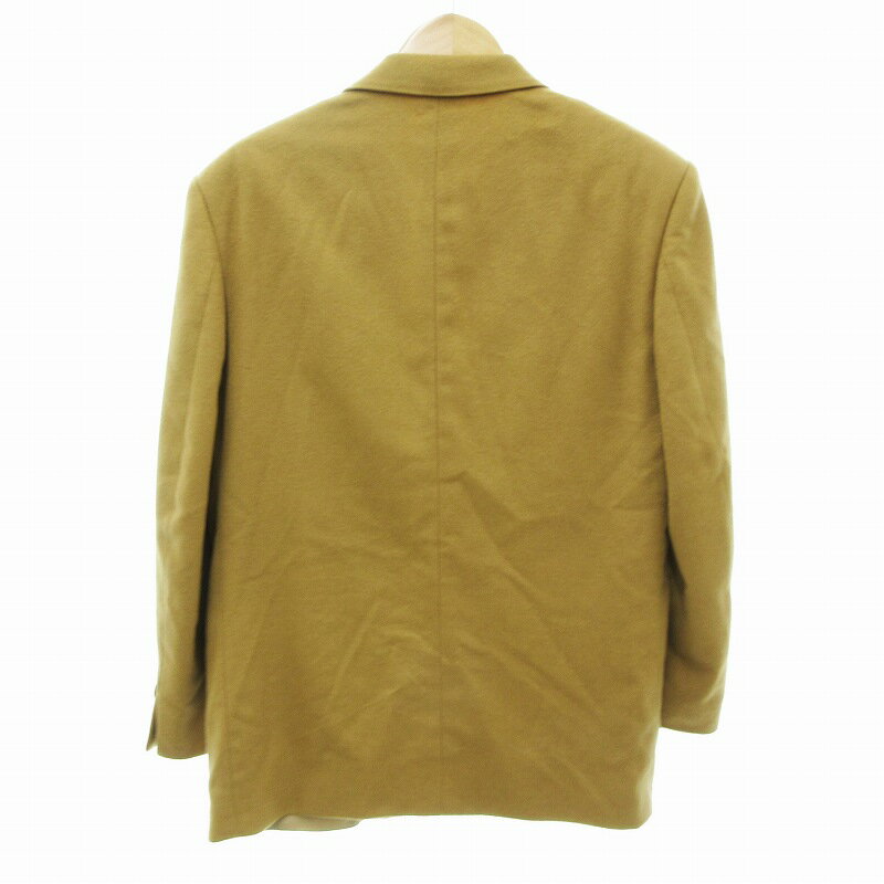 【中古】LANCIO カシミヤ テーラードジャケット 2B 総裏地 メルトン イタリア製 46 キャメル /JS メンズ 【ベクトル 古着】 250502