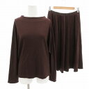 【中古】マッキントッシュフィロソフィー MACKINTOSH PHILOSOPHY セットアップ ニット スカート ウール 長袖 ひざ丈 38 茶 ブラウン /FF レディース 【ベクトル 古着】 250618
